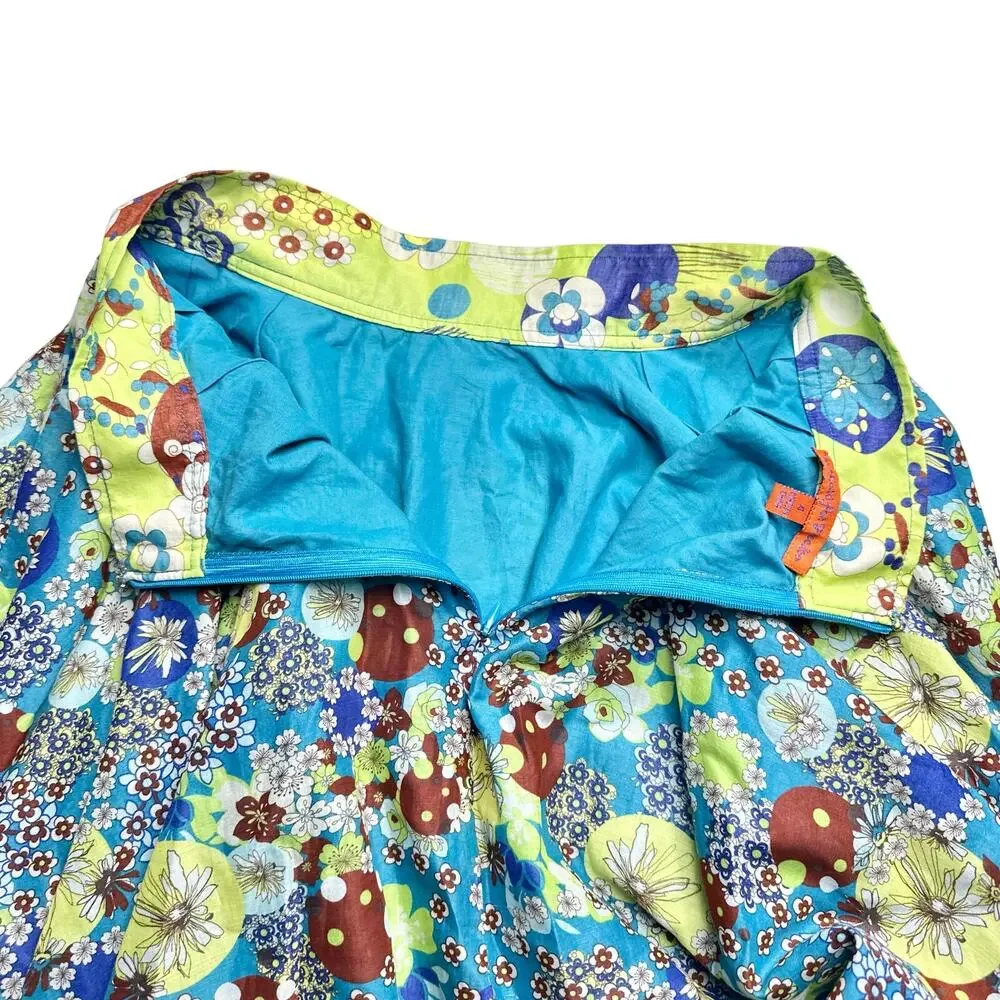 Workers For Freedom | Women | Floral A-Line Boho Hippie Circle Midi Skirt | Sz 4
